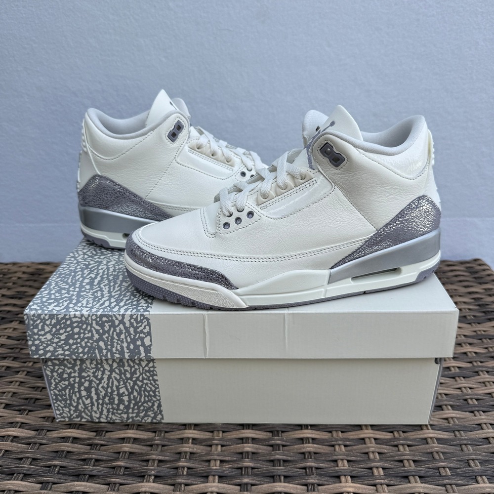 Air Jordan 3 Retro Women's Size 8.5 Sail Cement Grey CK9246-100 NEW w/ Box